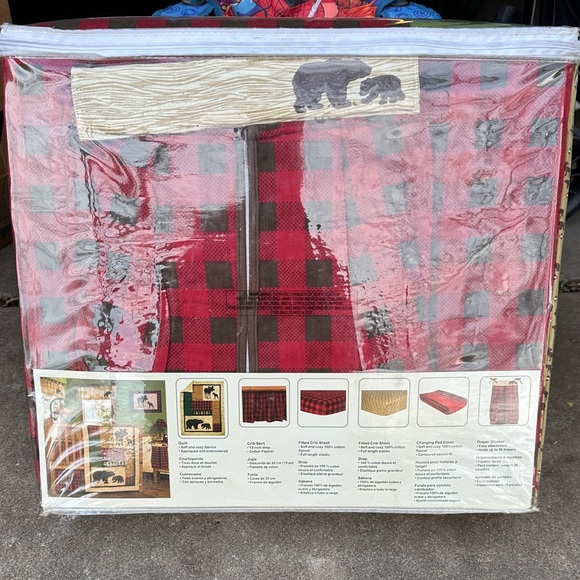 Rustic Northwoods Patchwork Quilt 6 Pc Crib Set - Picture 3 of 3